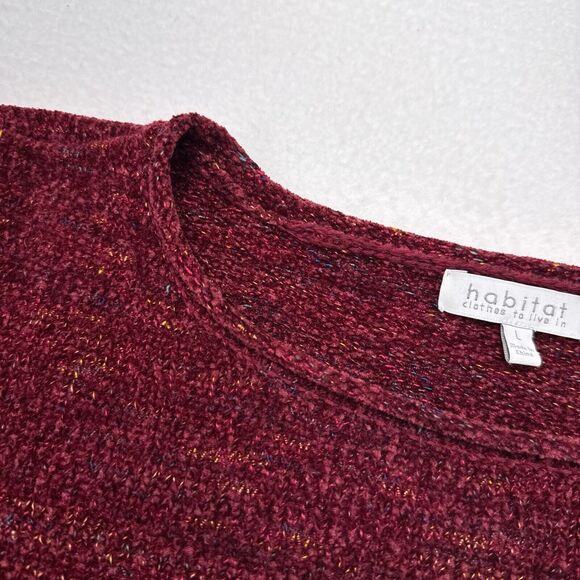 Habitat Sweater Size‎ Large Maroon Roll Neck Pullover Lagenlook Soft Cozy - Picture 4 of 9